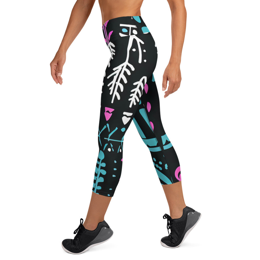 DMV 0122 Boho Yoga Capri Leggings