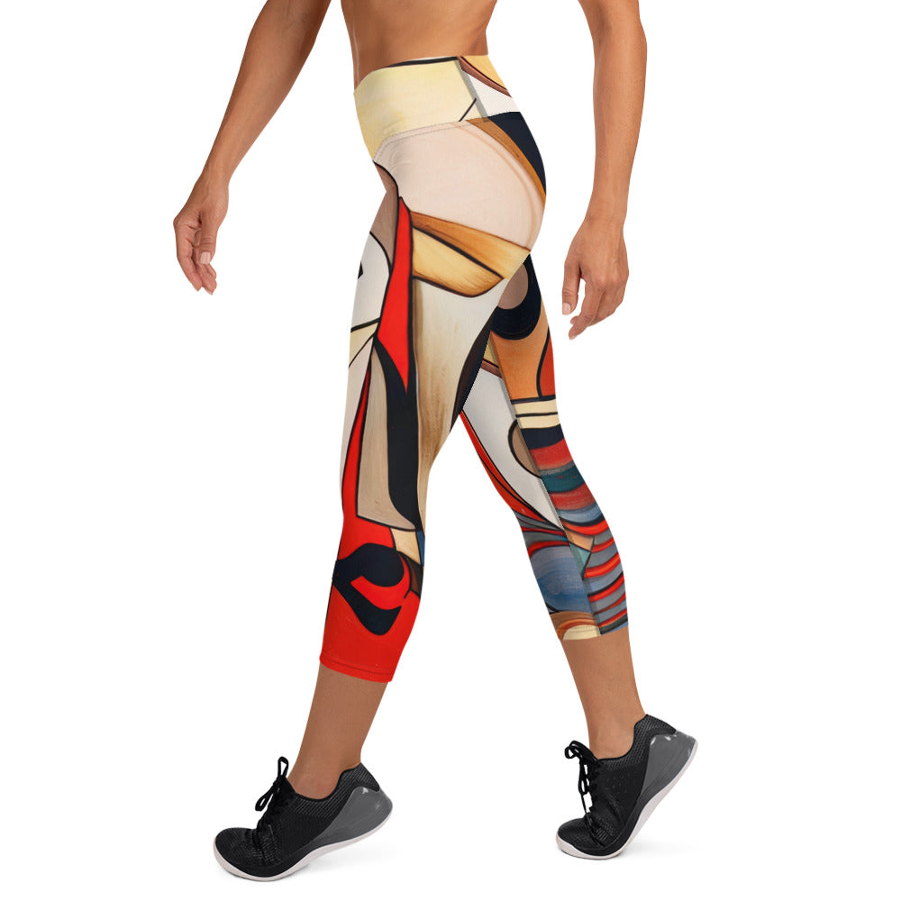 DMV 0214 Retro Art Yoga Capri Leggings