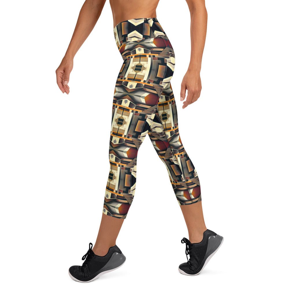 DMV 0247 Geo Boho Yoga Capri Leggings