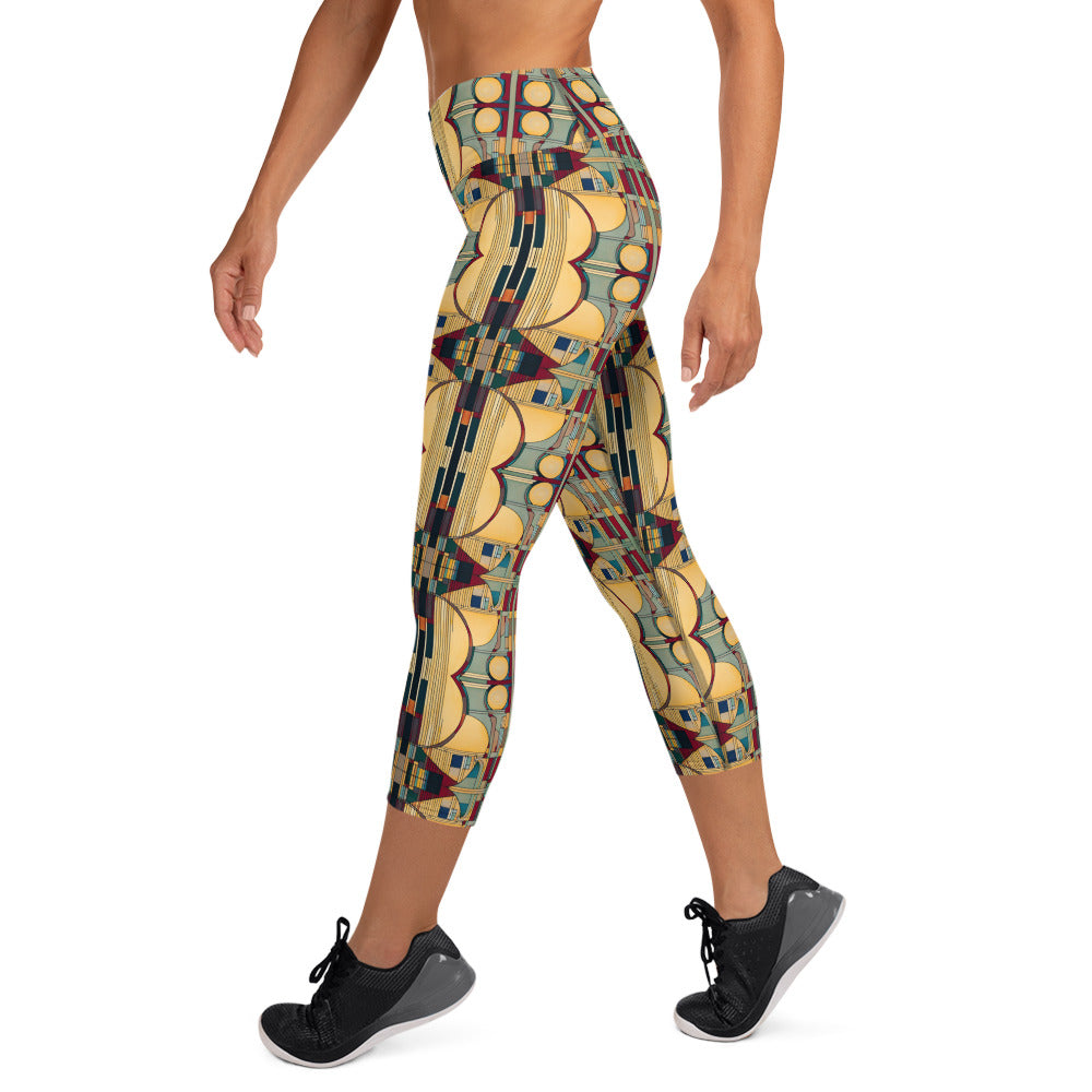 DMV 0224 Geo Boho Yoga Capri Leggings