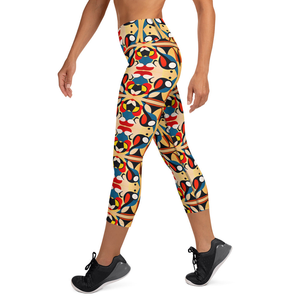 DMV 0148 Vintage Artsy Yoga Capri Leggings