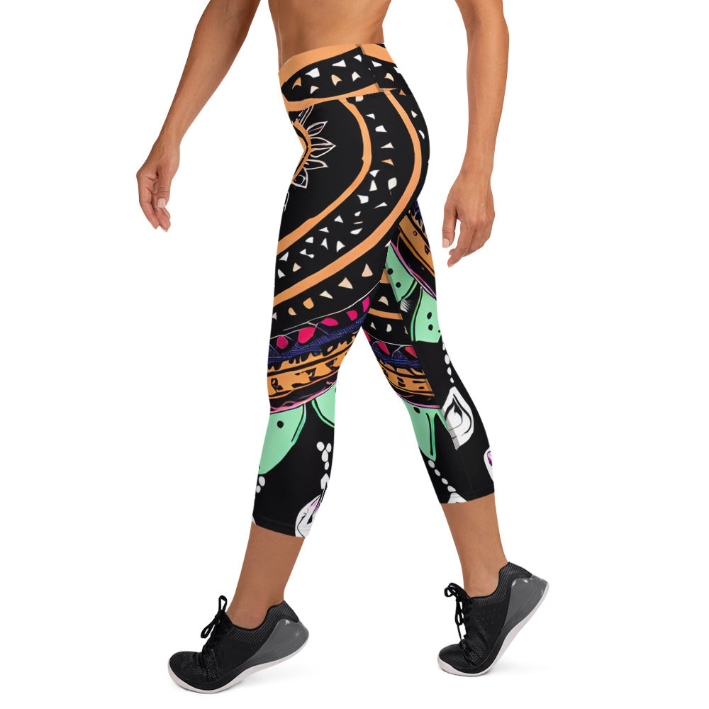 DMV 0180 Boho Yoga Capri Leggings