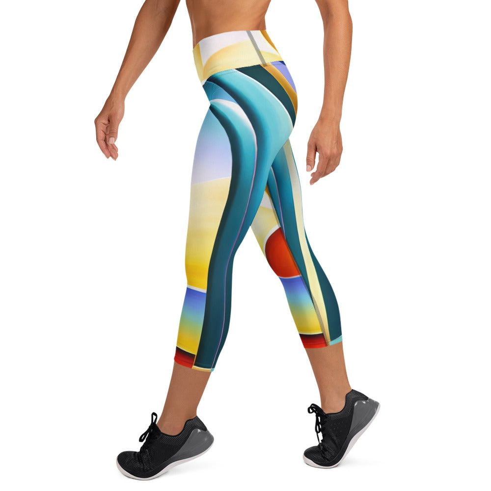 DMV 0262 Retro Art Yoga Capri Leggings