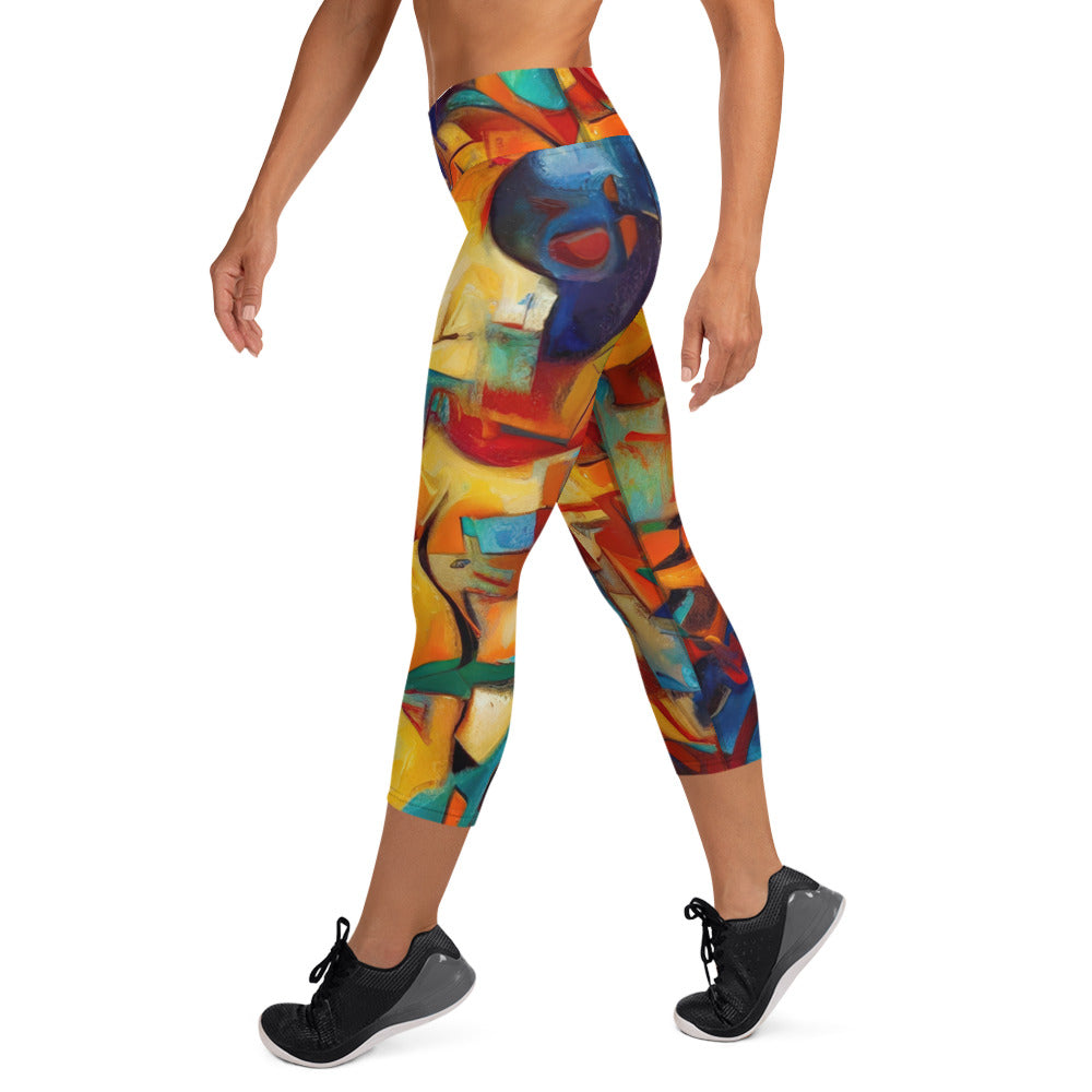 DMV 0416 Abstract Art Yoga Capri Leggings