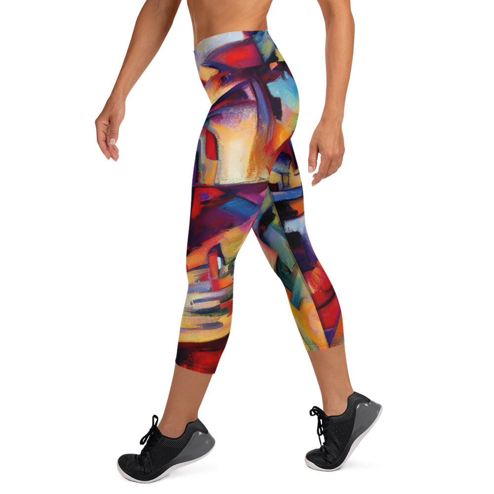 DMV 0308 Abstract Art Yoga Capri Leggings