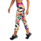 DMV 0307 Floral Yoga Capri Leggings