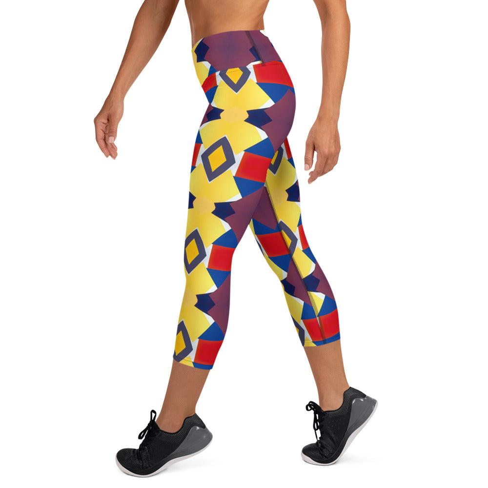 DMV 0418 Classic Boho Yoga Capri Leggings