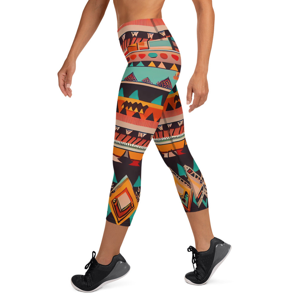 DMV 0415 Boho Yoga Capri Leggings