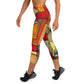 DMV 0298 Retro Art Yoga Capri Leggings