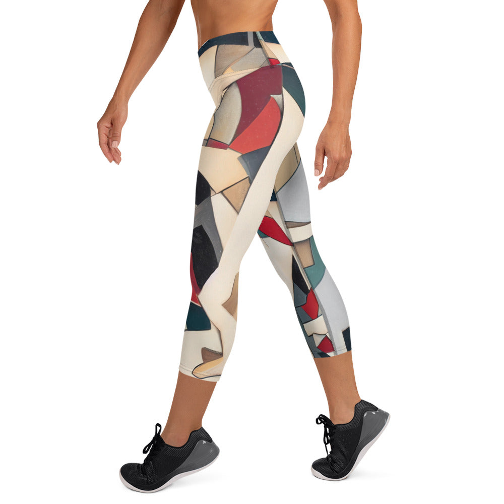 DMV 0508 Abstract Art Yoga Capri Leggings