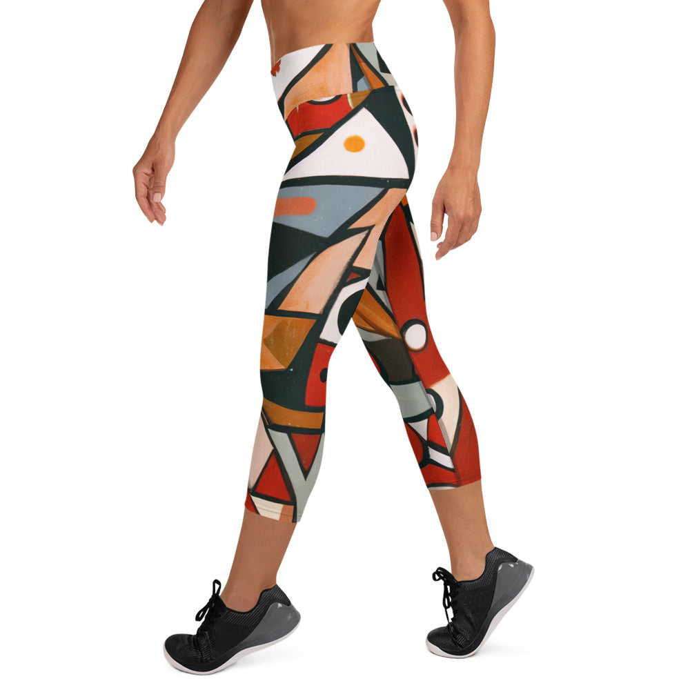 DMV 0522 Retro Art Yoga Capri Leggings