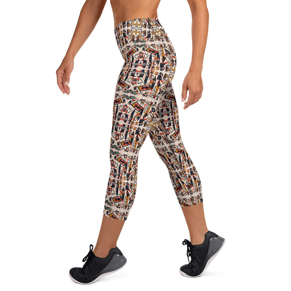 DMV 0432 Classic Boho Yoga Capri Leggings