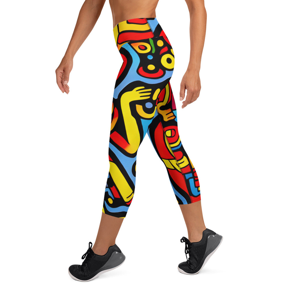 DMV 0645 Psy Art Yoga Capri Leggings