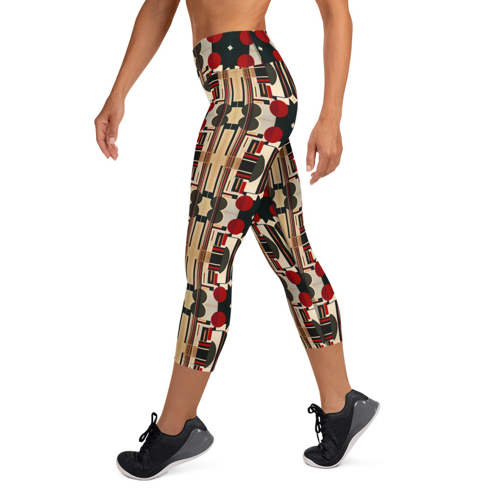 DMV 2124 Geo Boho Yoga Capri Leggings