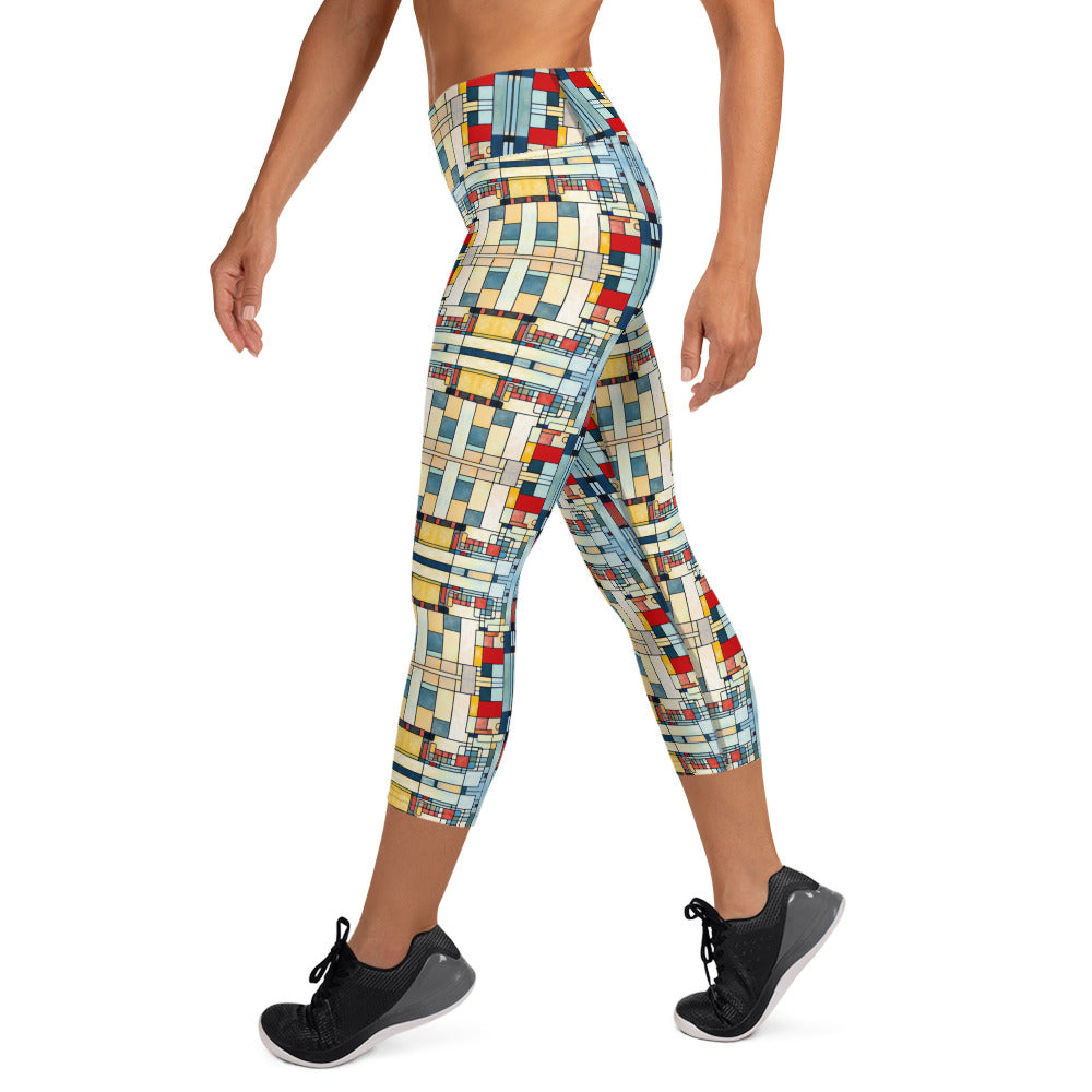 DMV 0533 Geo Boho Yoga Capri Leggings