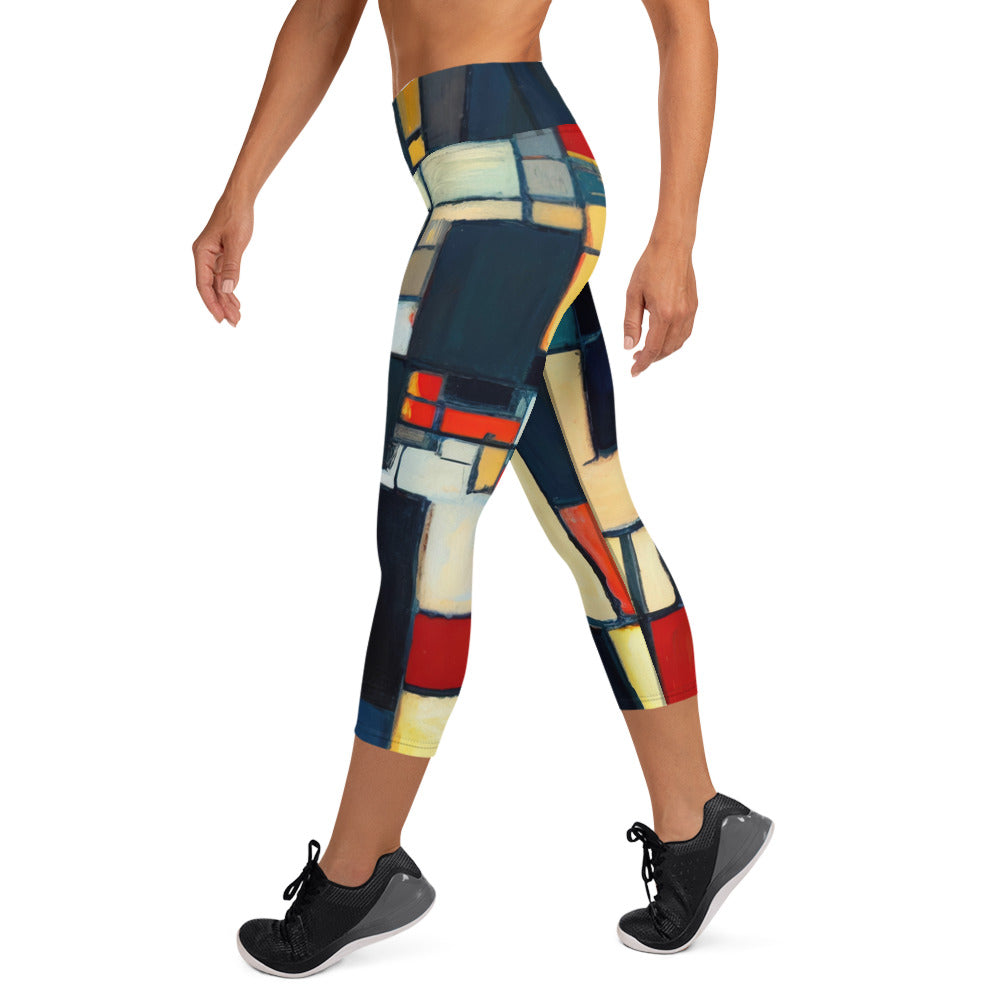 DMV 0586 Abstract Art Yoga Capri Leggings