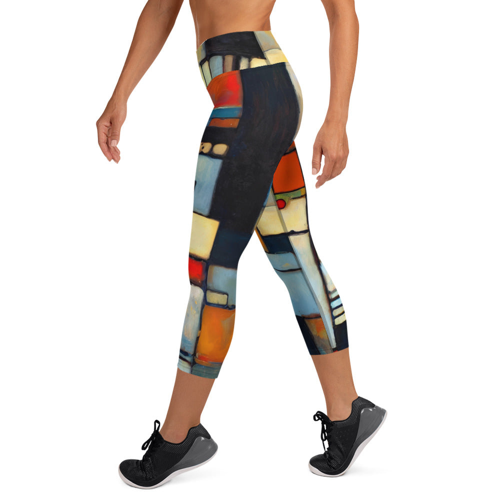 DMV 0425 Abstract Art Yoga Capri Leggings