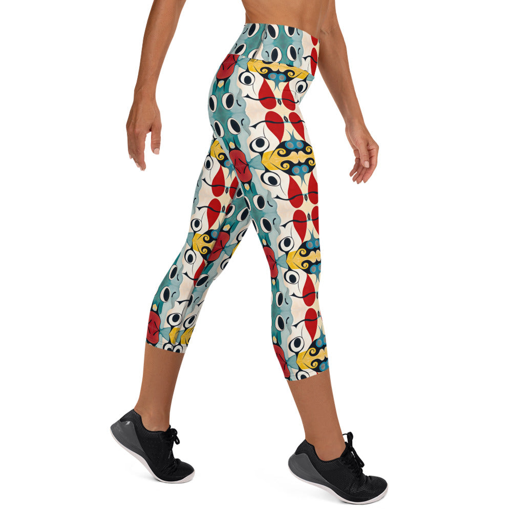 DMV 0230 Vintage Artsy Yoga Capri Leggings