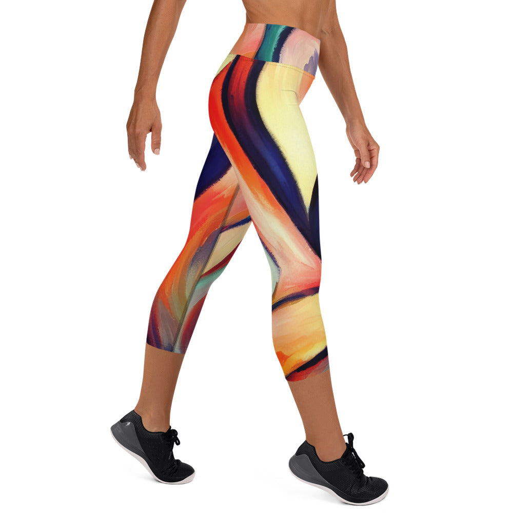 DMV 0277 Abstract Art Yoga Capri Leggings