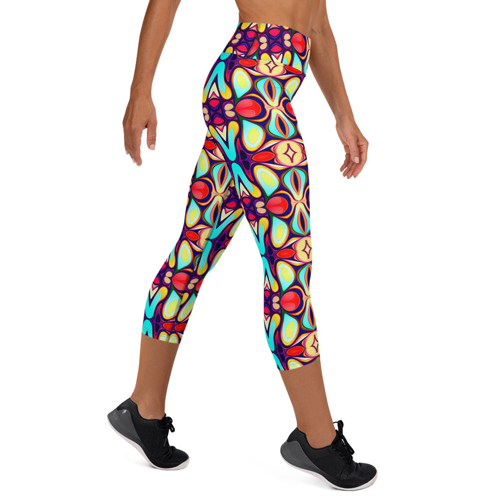 DMV 0036 Vintage Artsy Yoga Capri Leggings