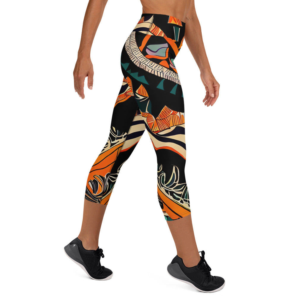 DMV 0033 Boho Yoga Capri Leggings