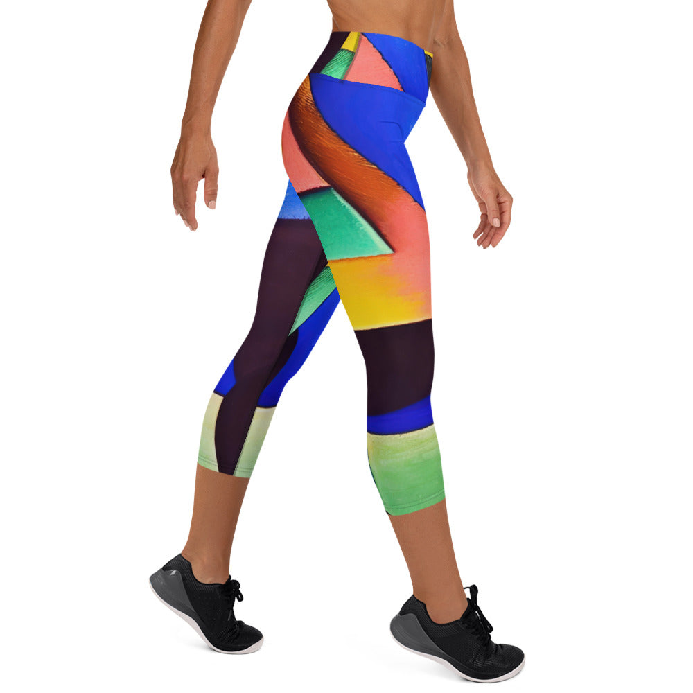 DMV 0255 Retro Art Yoga Capri Leggings