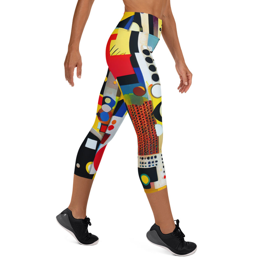 DMV 0124 Retro Art Yoga Capri Leggings