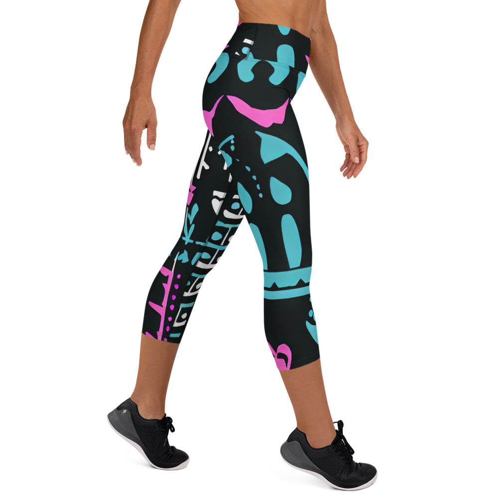 DMV 0122 Boho Yoga Capri Leggings