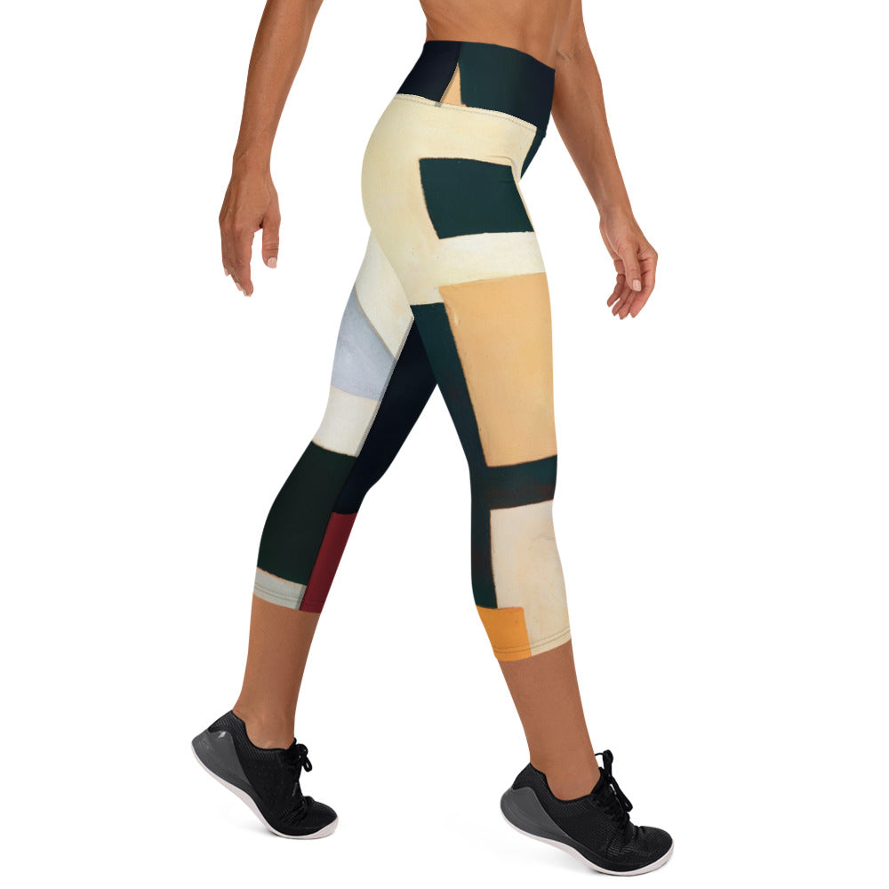 DMV 0223 Abstract Art Yoga Capri Leggings