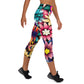 DMV 0265 Floral Yoga Capri Leggings