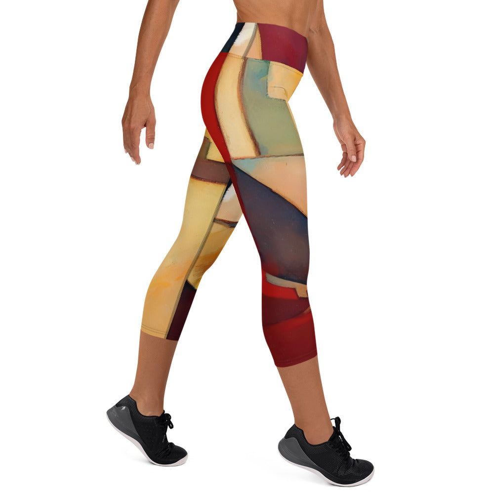 DMV 0251 Abstract Art Yoga Capri Leggings