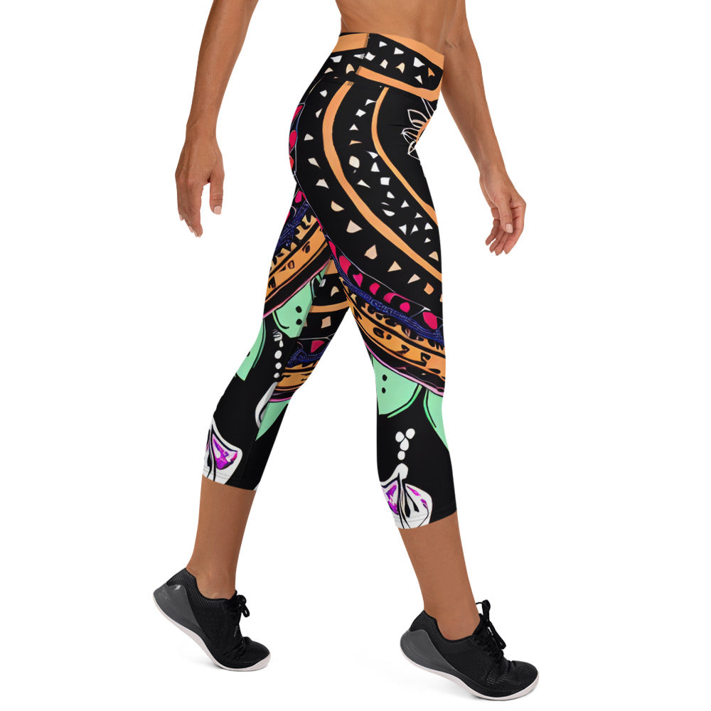 DMV 0180 Boho Yoga Capri Leggings