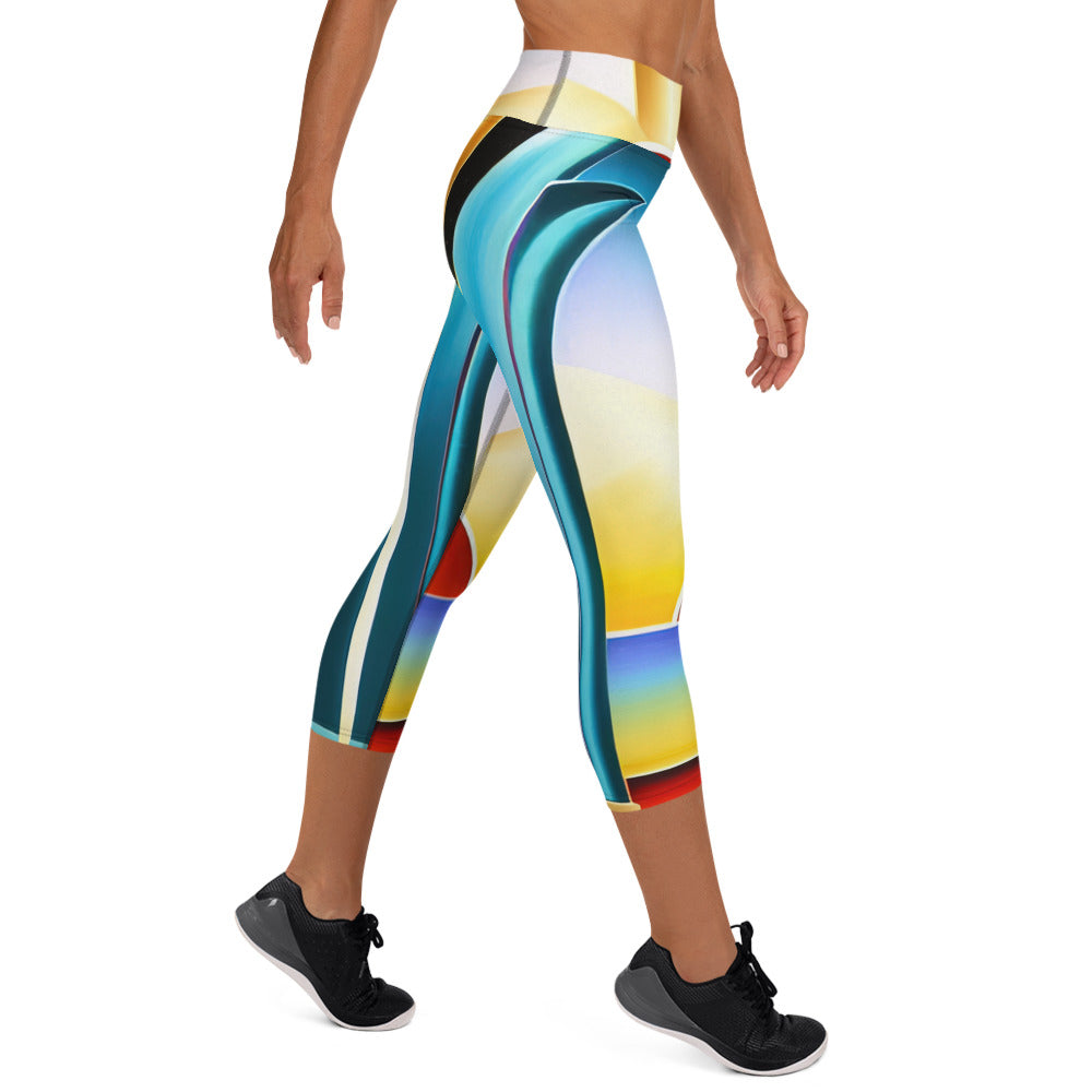 DMV 0262 Retro Art Yoga Capri Leggings