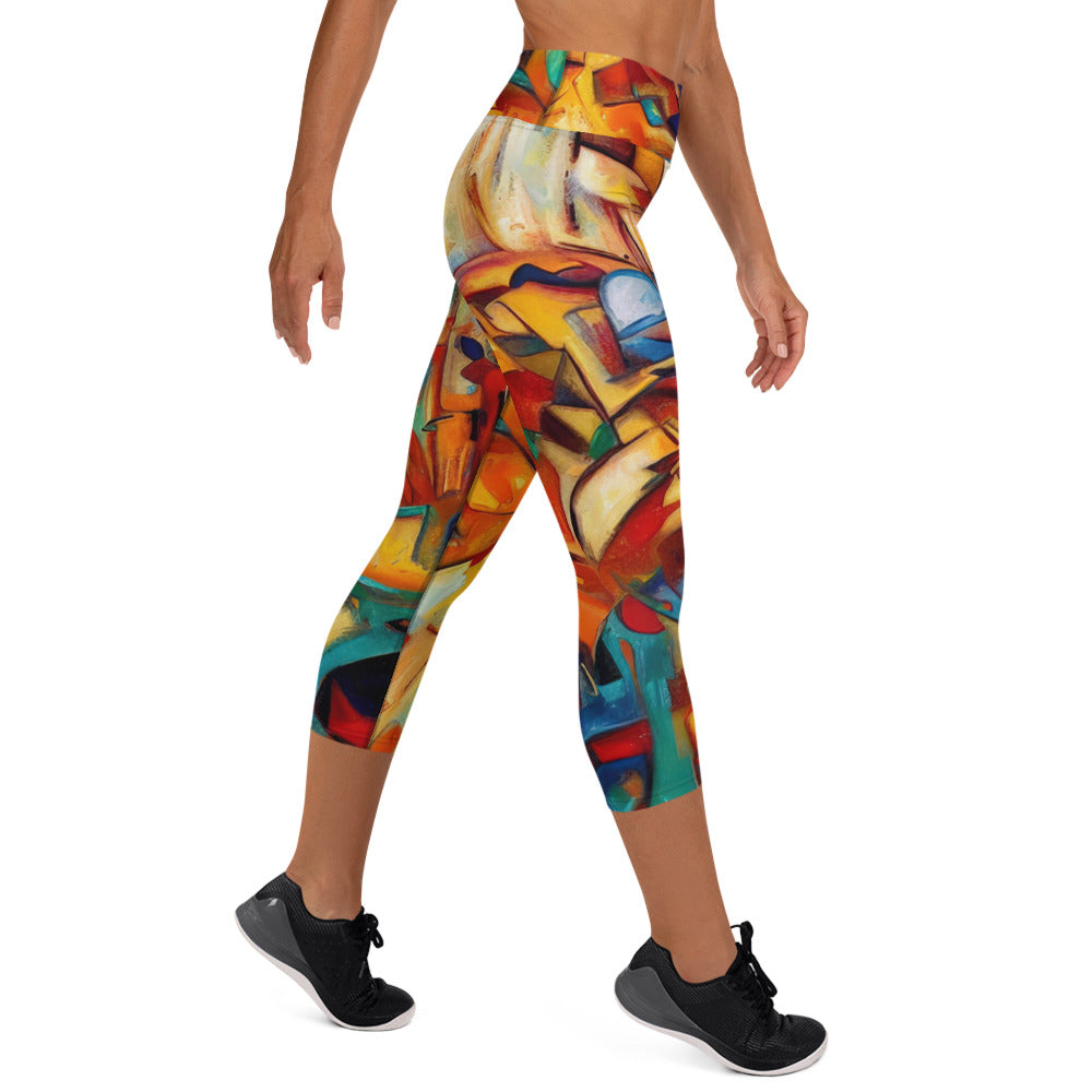 DMV 0416 Abstract Art Yoga Capri Leggings