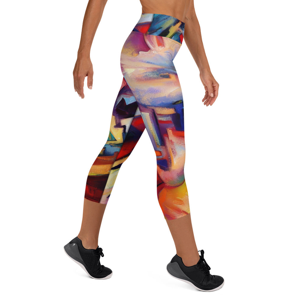 DMV 0308 Abstract Art Yoga Capri Leggings