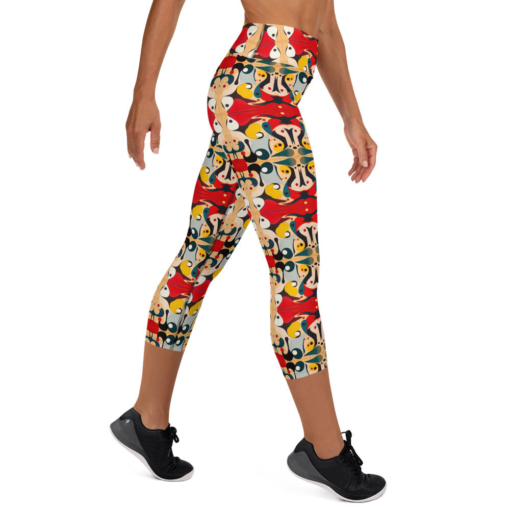 DMV 0203 Vintage Artsy Yoga Capri Leggings