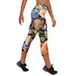 DMV 0302 Floral Yoga Capri Leggings