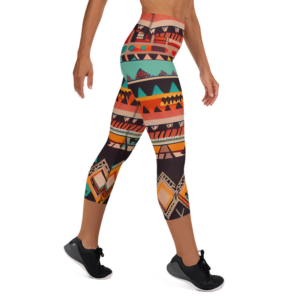 DMV 0415 Boho Yoga Capri Leggings