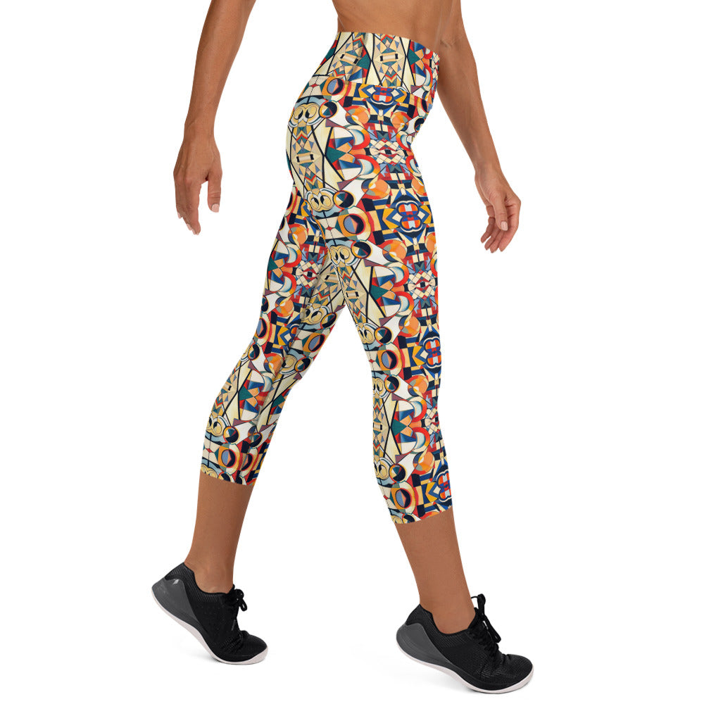 DMV 0157 Geo Boho Yoga Capri Leggings