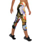 DMV 0268 Floral Yoga Capri Leggings