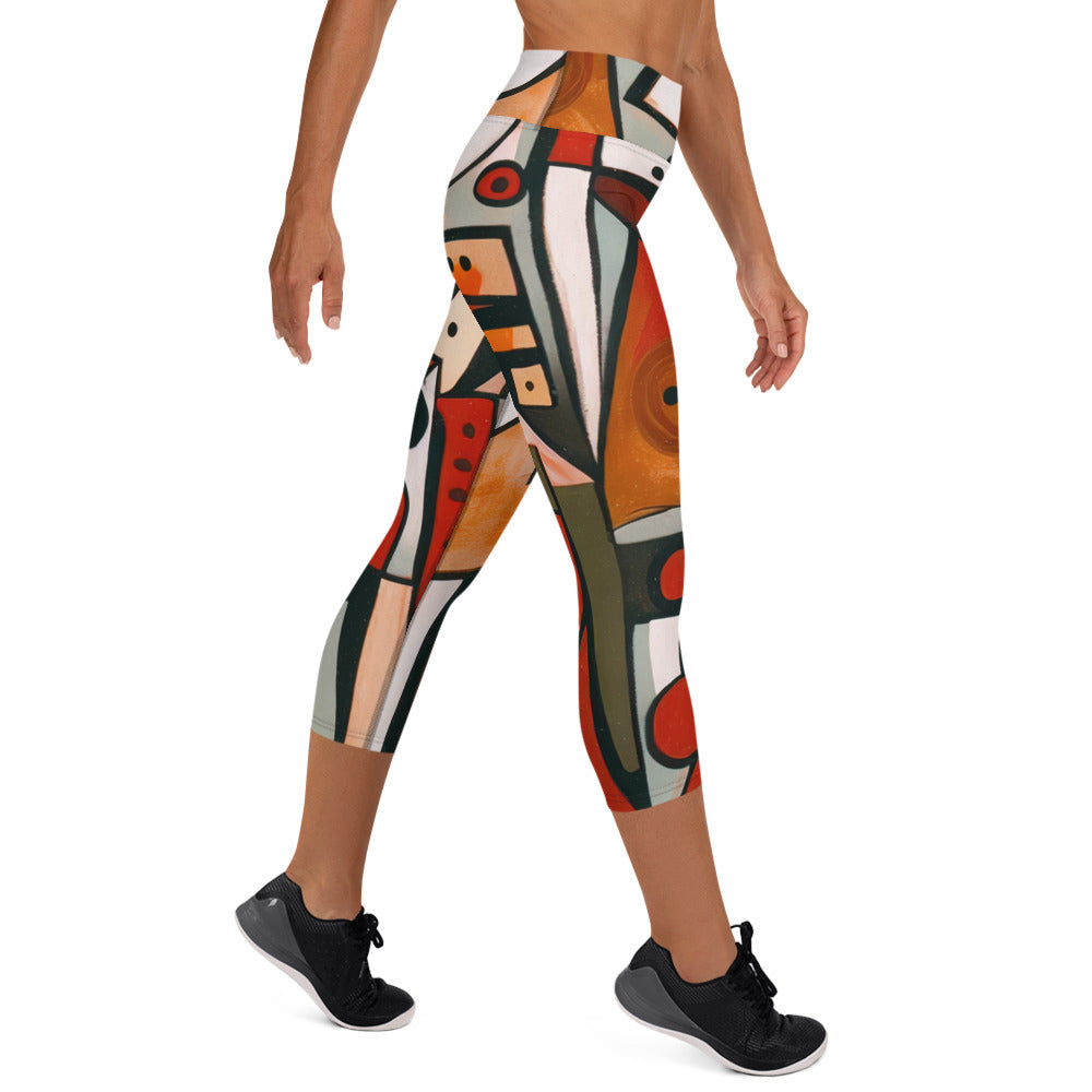 DMV 0522 Retro Art Yoga Capri Leggings