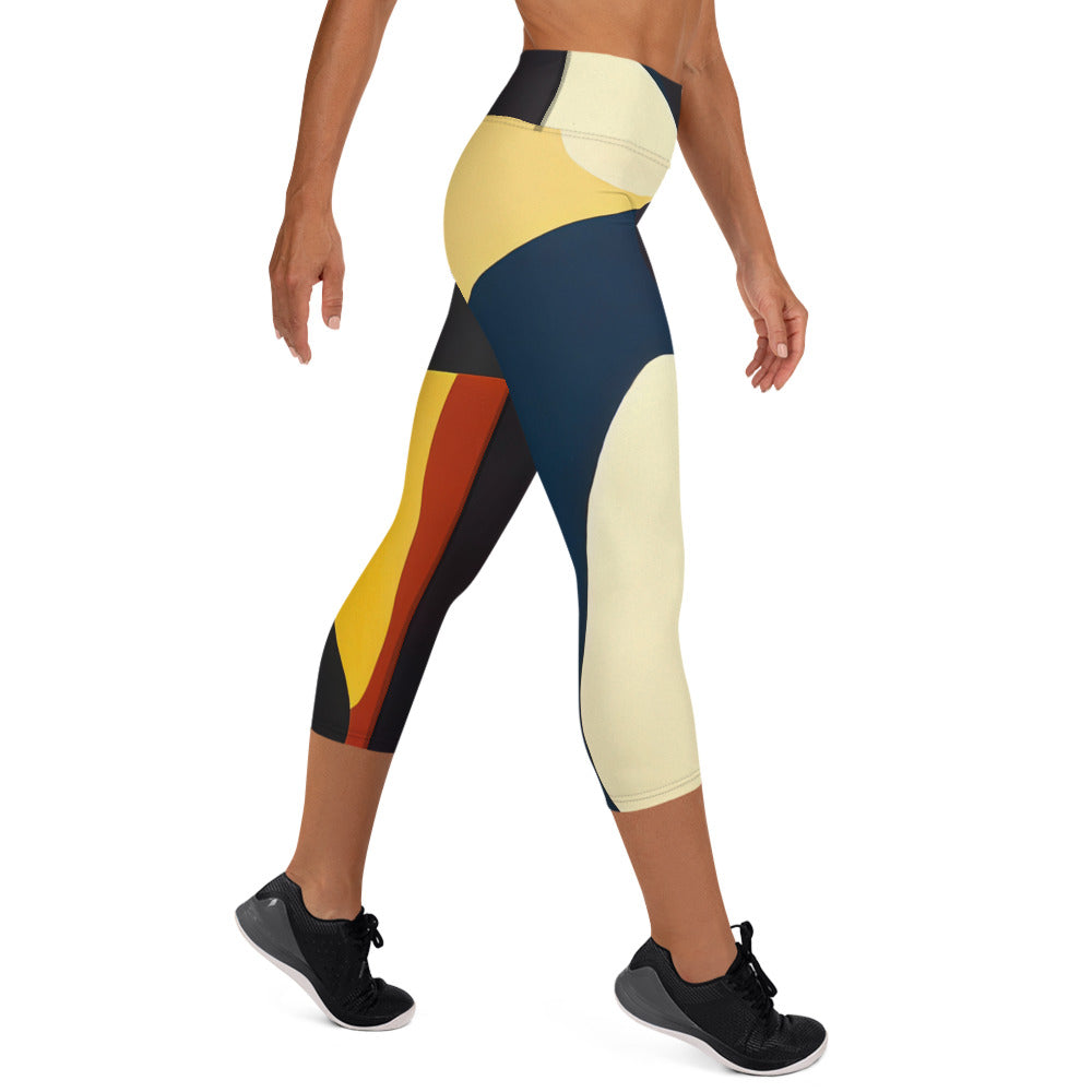 DMV 0421 Retro Art Yoga Capri Leggings