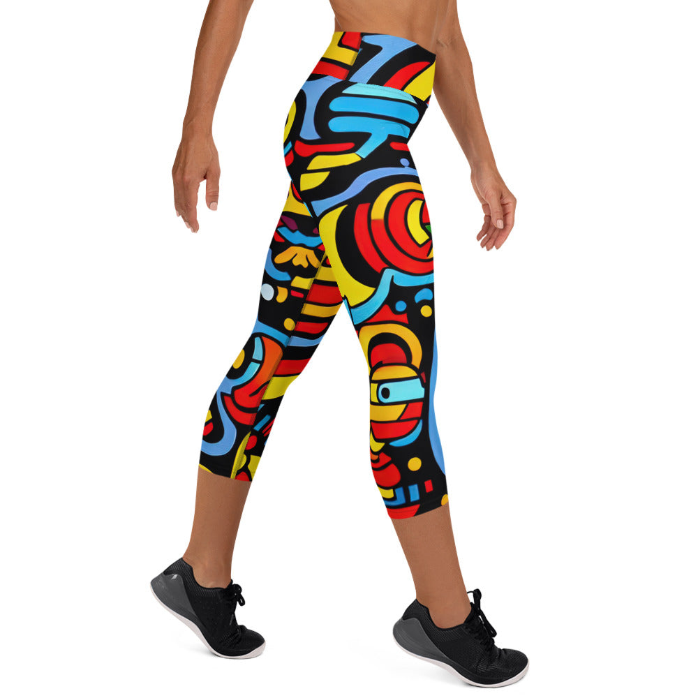 DMV 0645 Psy Art Yoga Capri Leggings