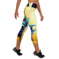 DMV 0939 Retro Art Yoga Capri Leggings