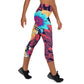 DMV 0625 Floral Yoga Capri Leggings