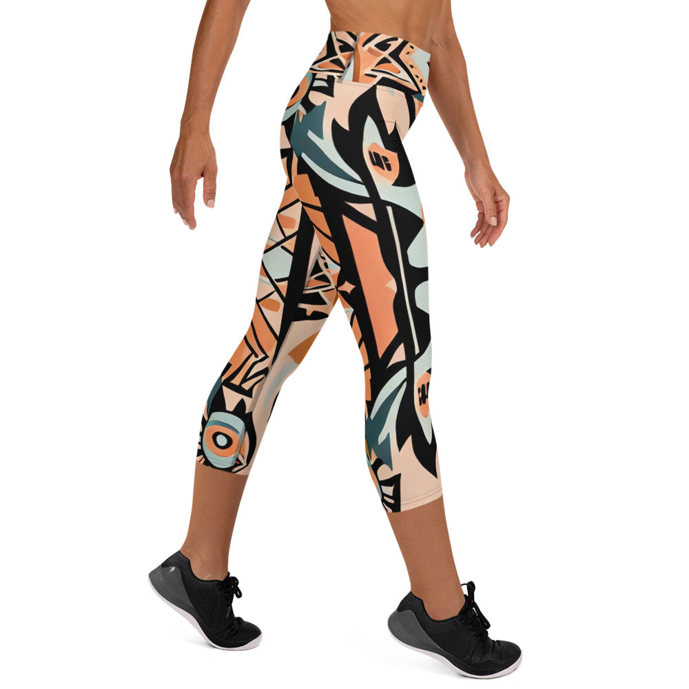 DMV 1336 Boho Yoga Capri Leggings