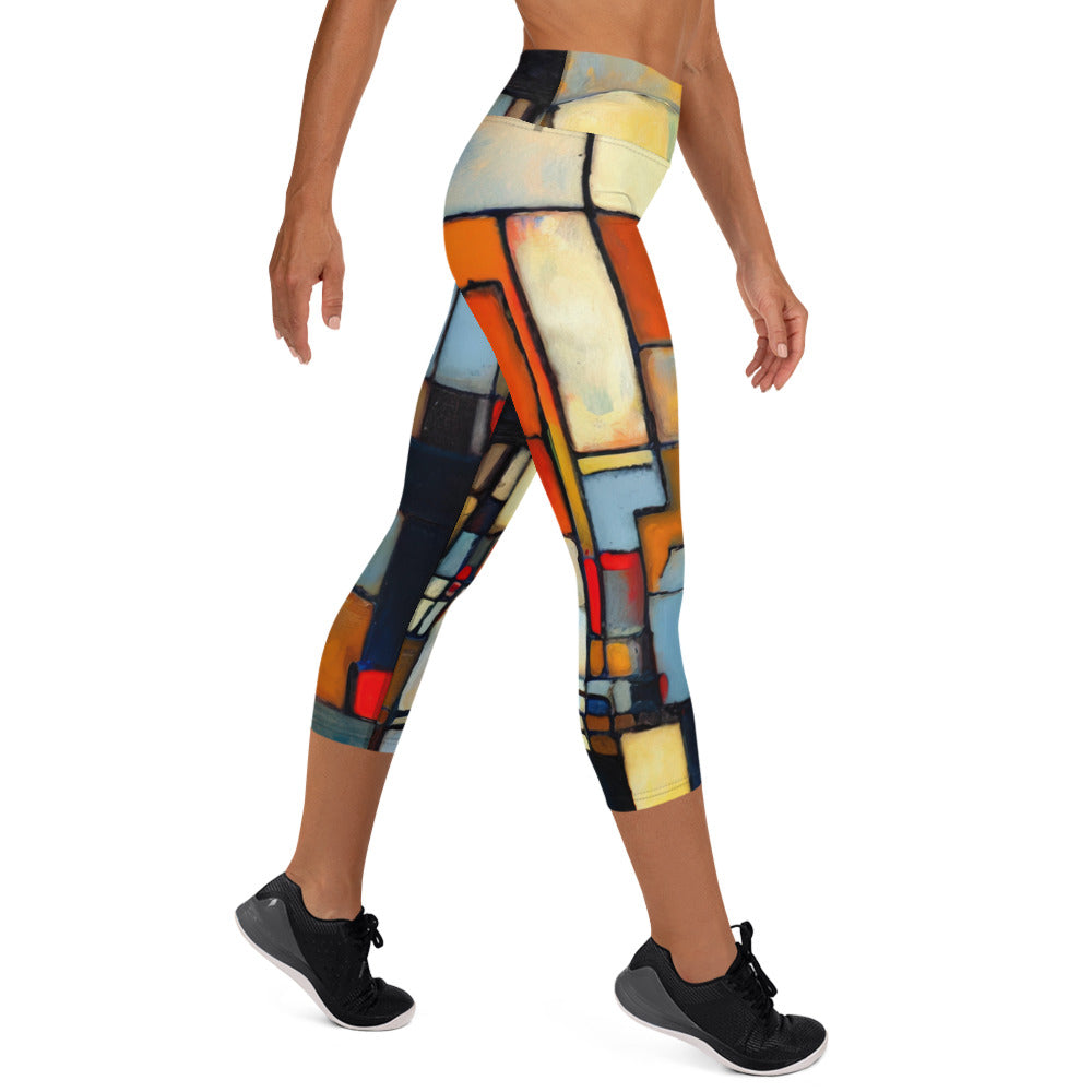 DMV 0425 Abstract Art Yoga Capri Leggings