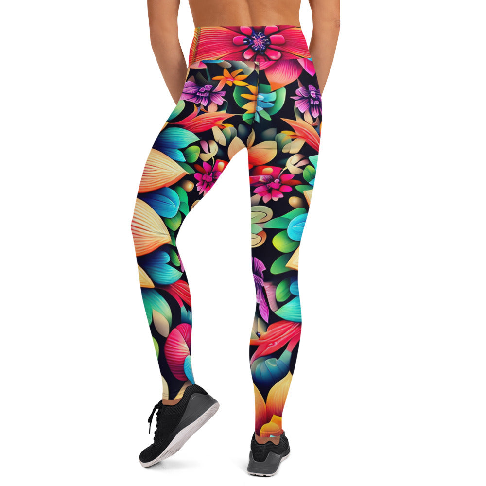 DMV 0020 Floral Yoga Leggings