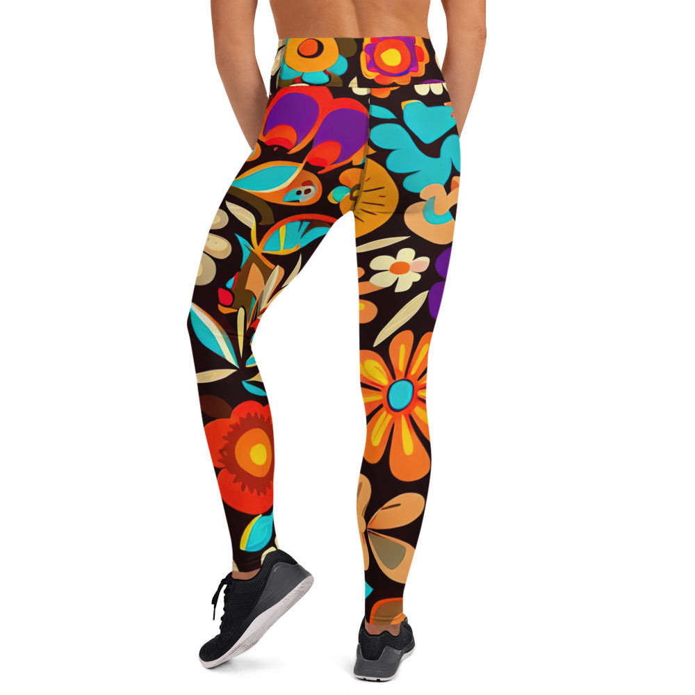 DMV 0316 Floral Yoga Leggings