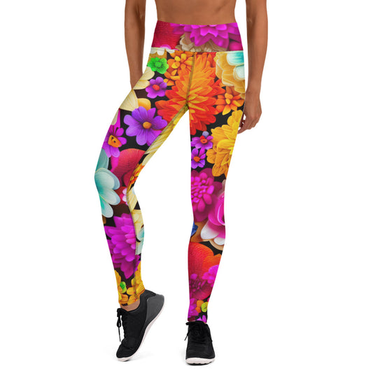 DMV 0238 Floral Yoga Leggings